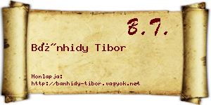 Bánhidy Tibor névjegykártya